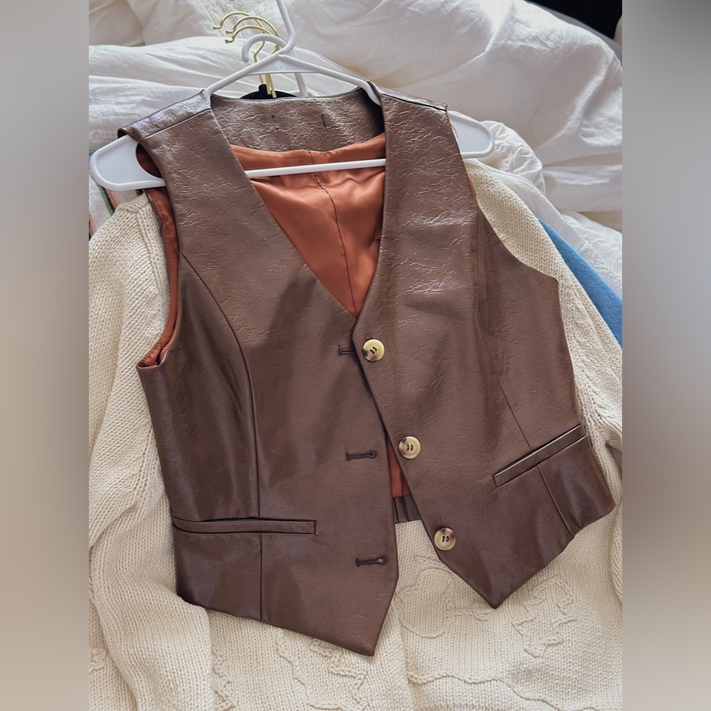 Brown Leather Vest